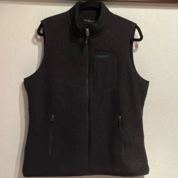 Marmot NWOT Polartec Woman’s Fleece Vest, Teddy, Black, Size XL - Picture 1 of 6